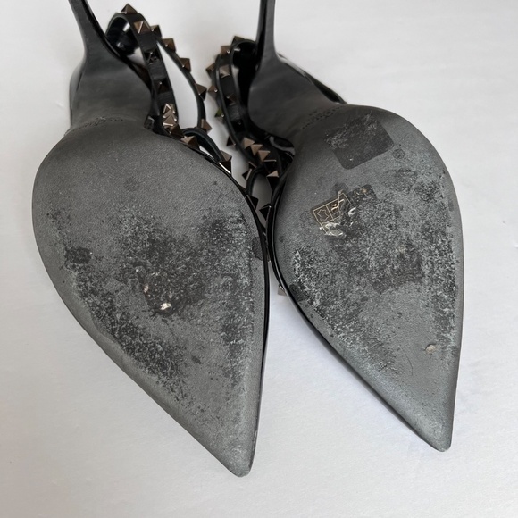 Valentino Garavani Rockstud T-strap Black Patent Leather Pumps Size 11 (… - Picture 7 of 13